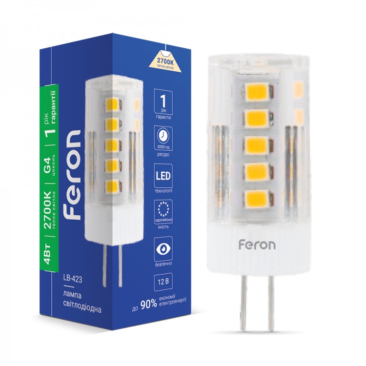 Світлодіодна лампа Feron LB-423 4Вт G4 2700K 12V 