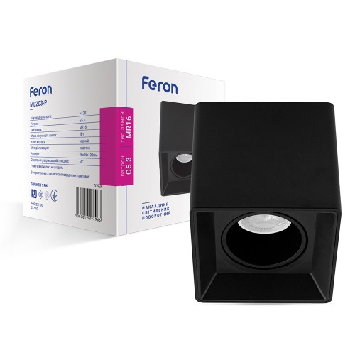 Накладний світильник Feron ML203-P чорний