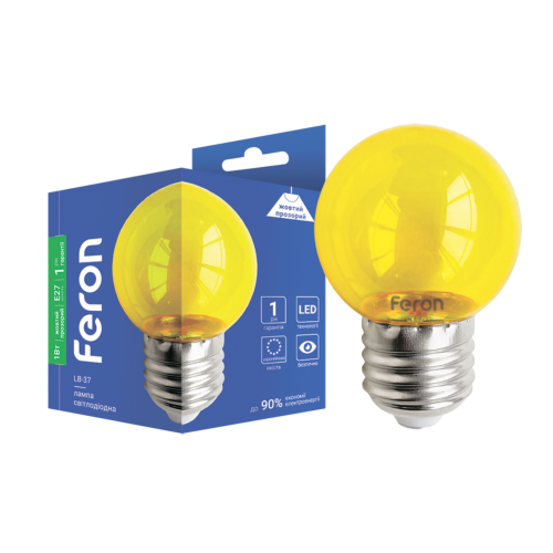 Светодиодная декоративная лампа Feron LB-37 1Вт E27 желтая прозрачная