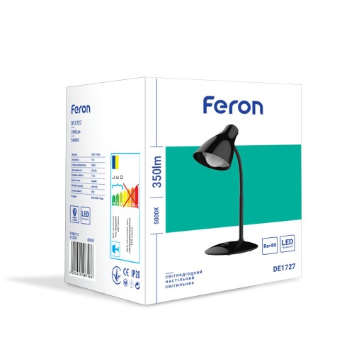 Настольный светодиодный светильник Feron DE1727 черный