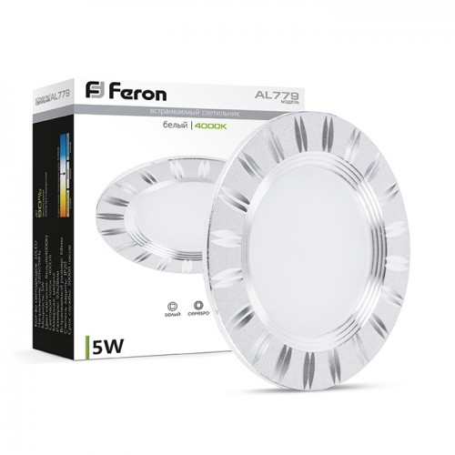 Світлодіодний світильник Feron AL779 5W срібло