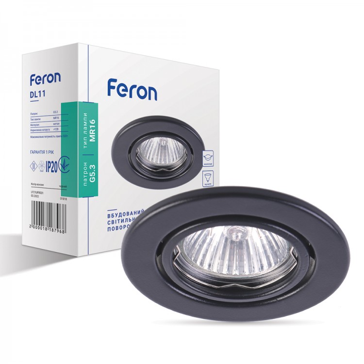 Встроенный светильник Feron DL11 черный